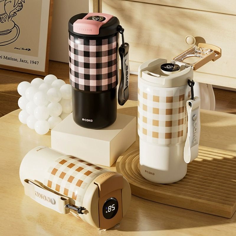 CAKA茶卡格子智能咖啡杯创意便携保温杯车载水杯子女生高颜值新款