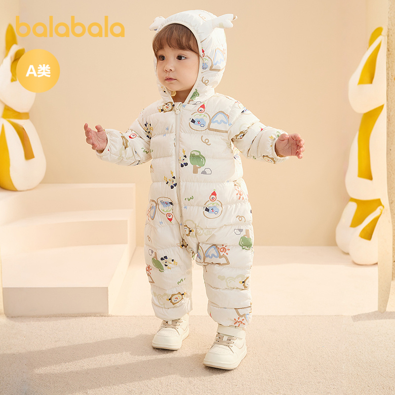 巴拉巴拉儿童轻薄羽绒服男女童冬季连体衣新款造型可爱时尚萌