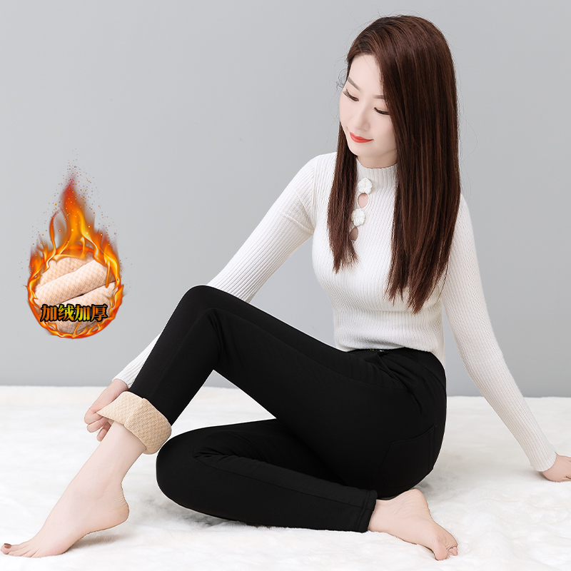 冬季新款8810款女士外穿棉花裤加绒加厚高腰显瘦抗寒保暖外穿棉裤