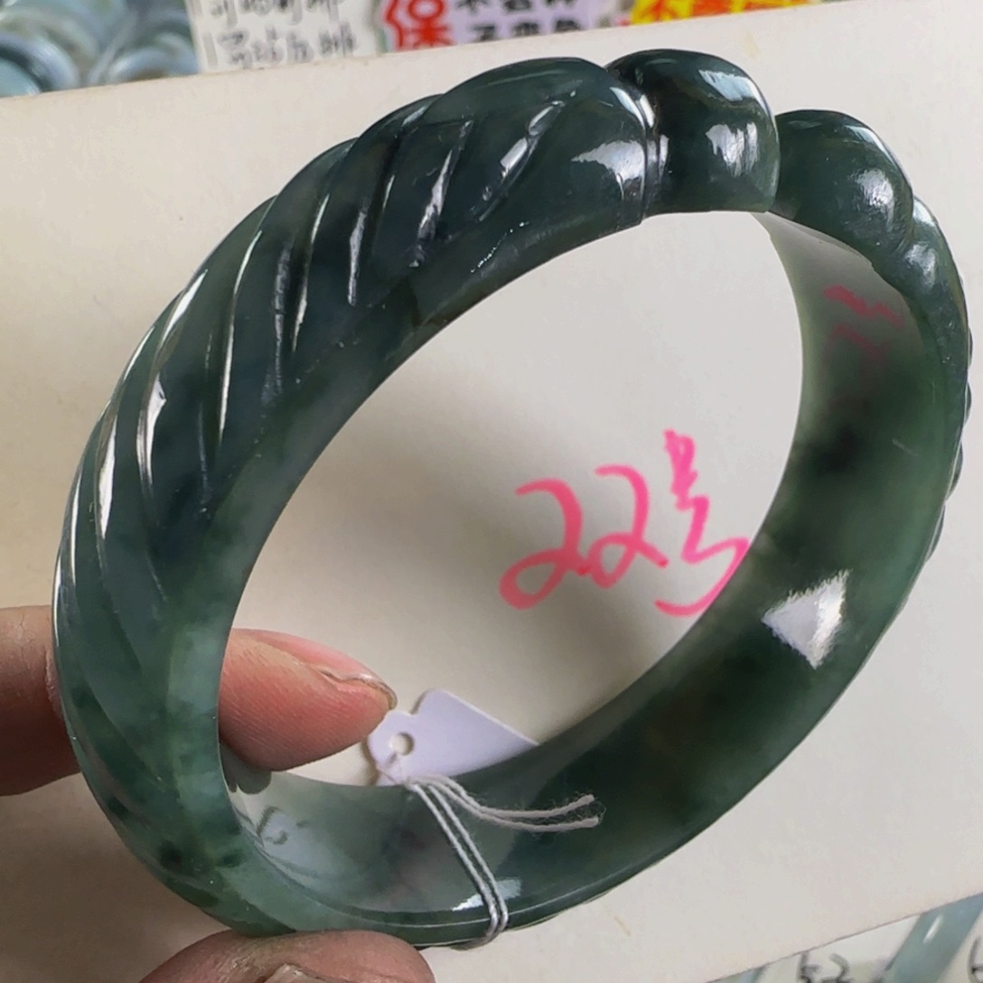 未镶嵌手镯翡翠老坑59老蓝水