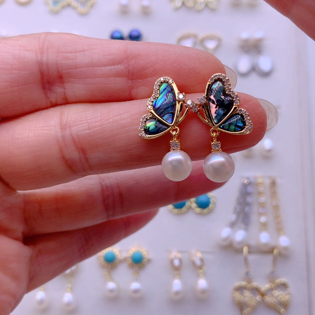 耳饰合金淡水珍珠