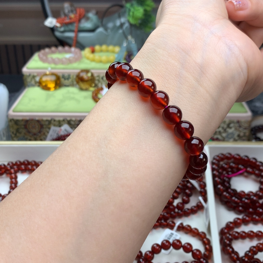 未镶嵌石榴石手链手串9