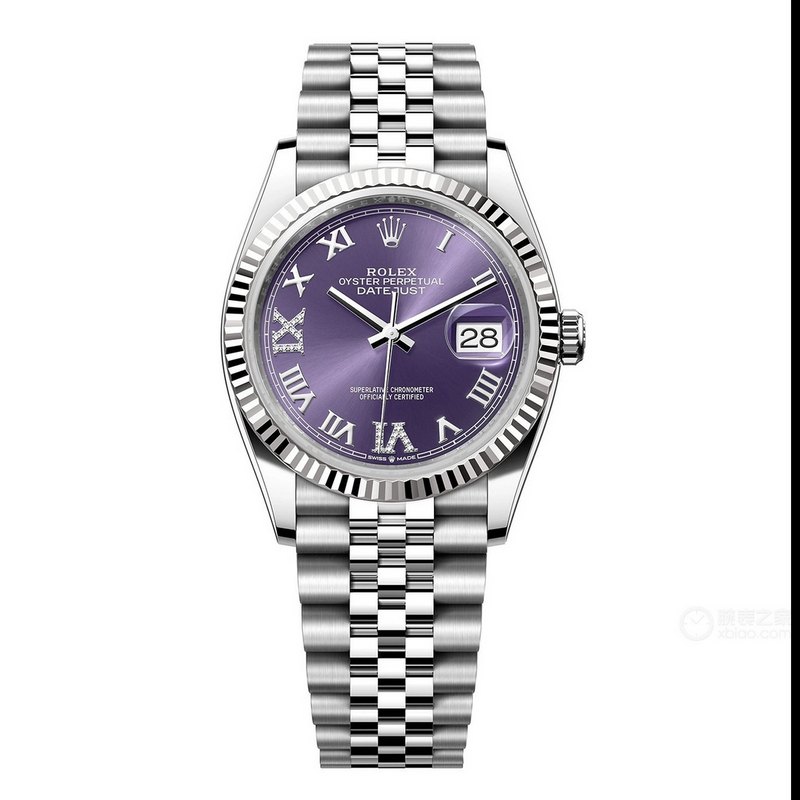 99新 Rolex/劳力士 24年全套/日志126234/紫盘/36表径
