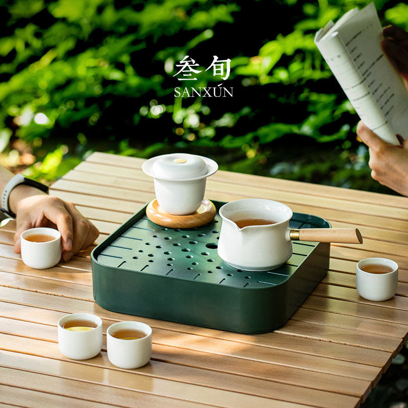 叁旬【直播特价福利】旅行车载套装便携式快客杯收纳盒户外泡茶茶具