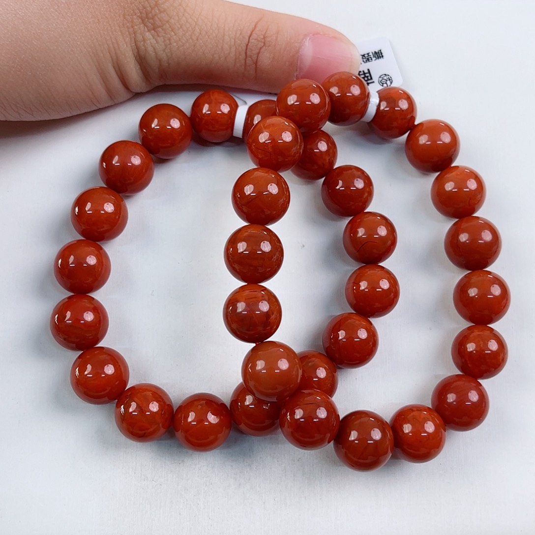 南红玛瑙未镶嵌瓦西圆珠单圈12mm（多样式发其一）