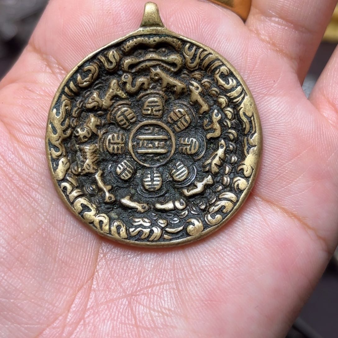 铜星月菩提吊坠项链