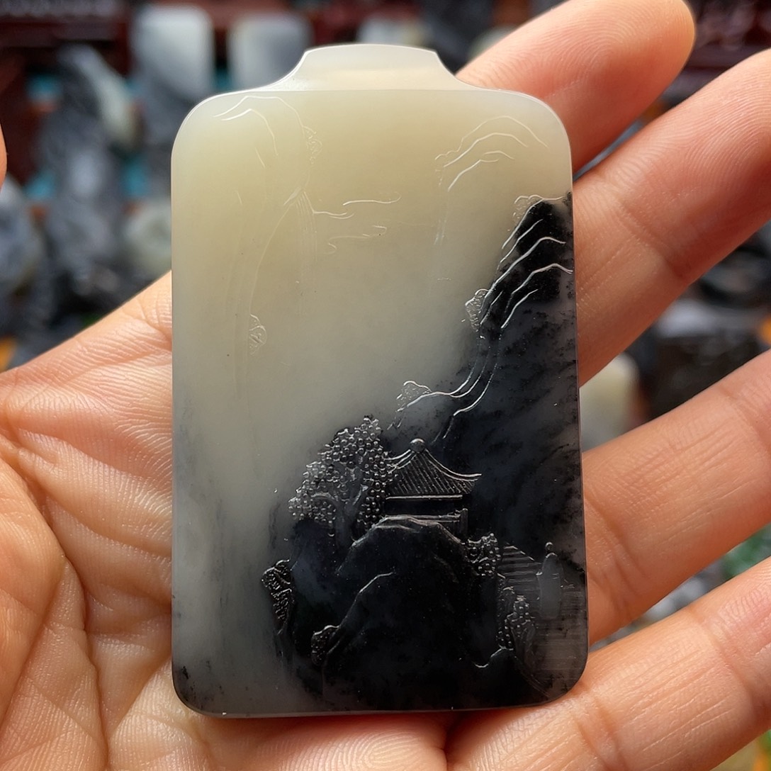 纳***蓝和田玉未镶嵌颈饰