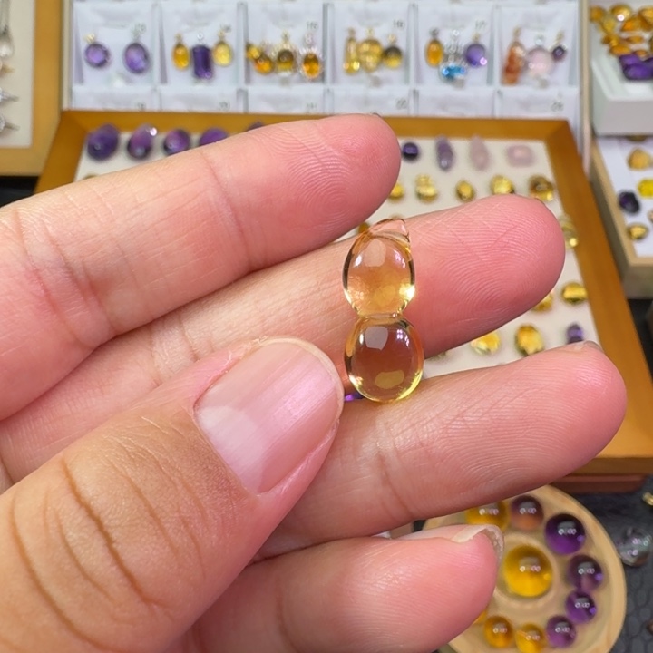 黄晶颈饰未镶嵌吊坠