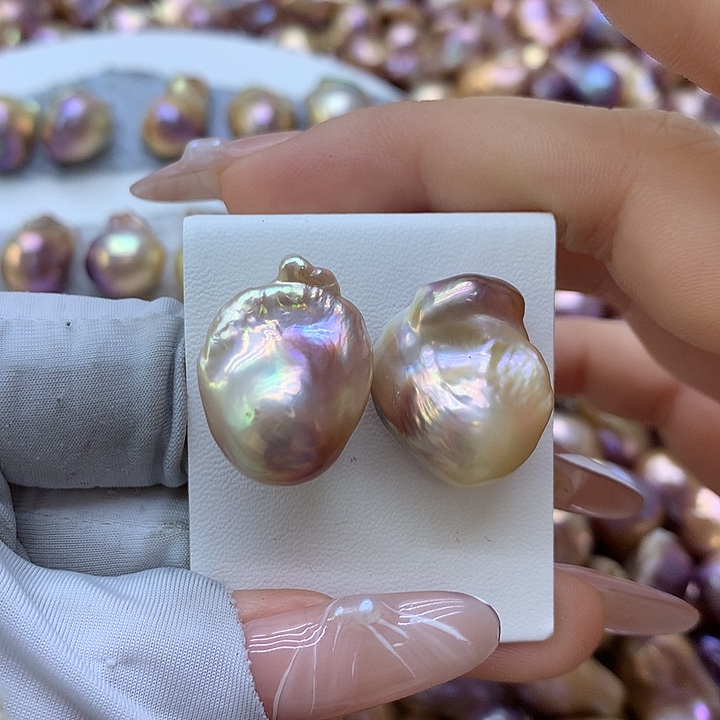 淡水珍珠耳饰银S925镶嵌