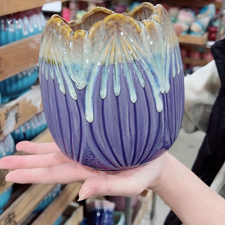 有孔，凑单福利满10元发货陶瓷多肉花盆！