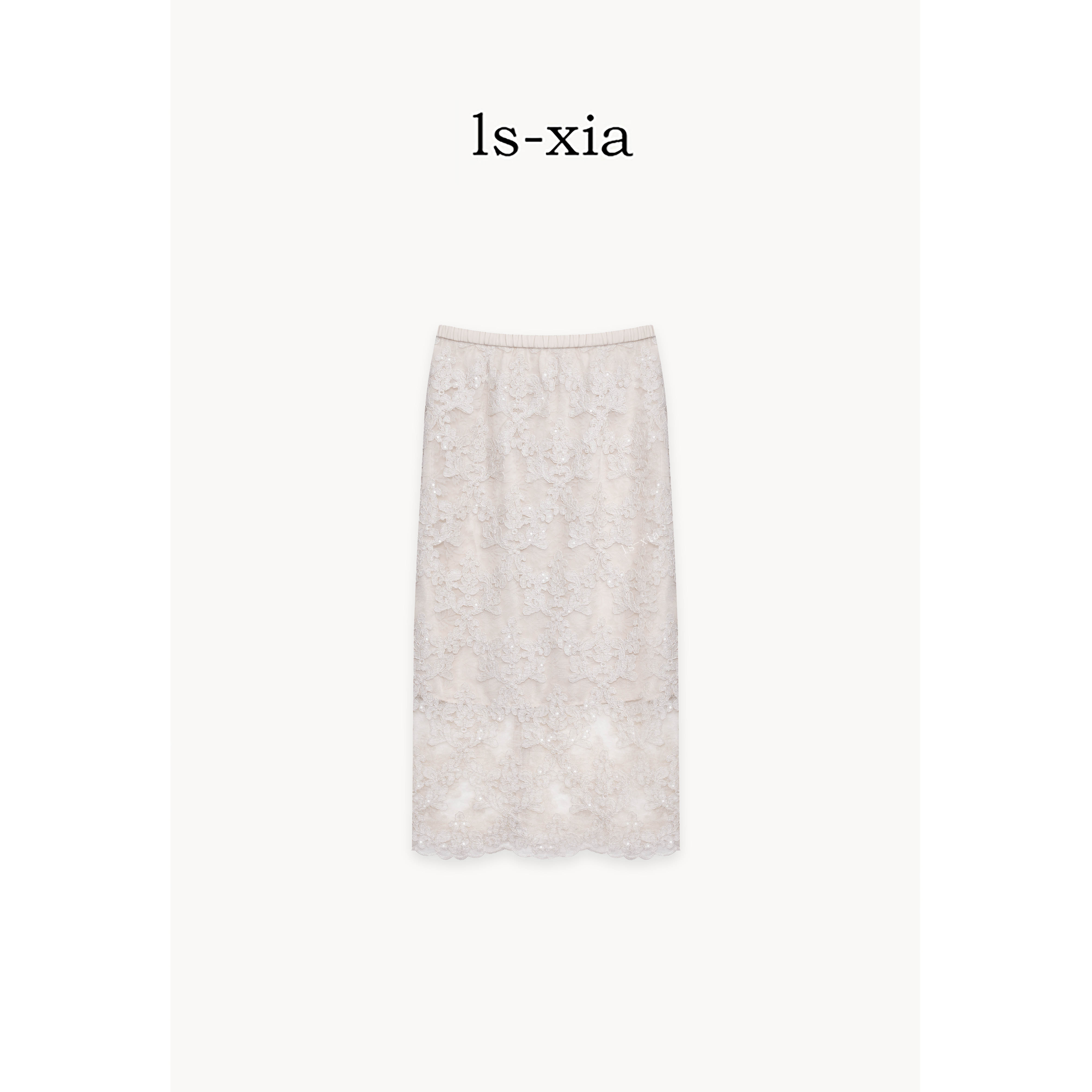 【丝柔缎绣】优雅简搭时尚气质整裙超重工刺绣+提花边半身裙