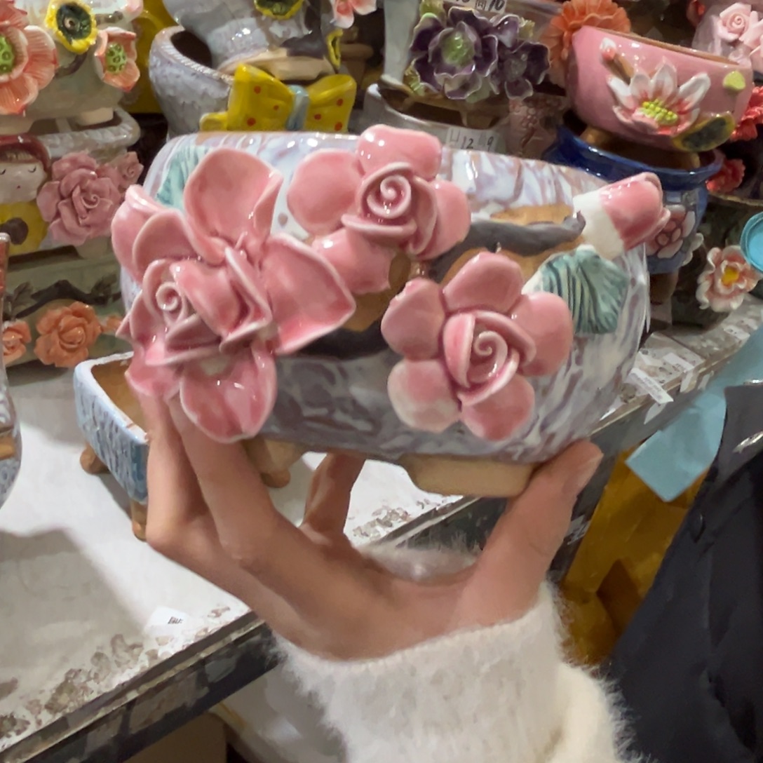 满20发爱退拉黑花盆瑕疵122