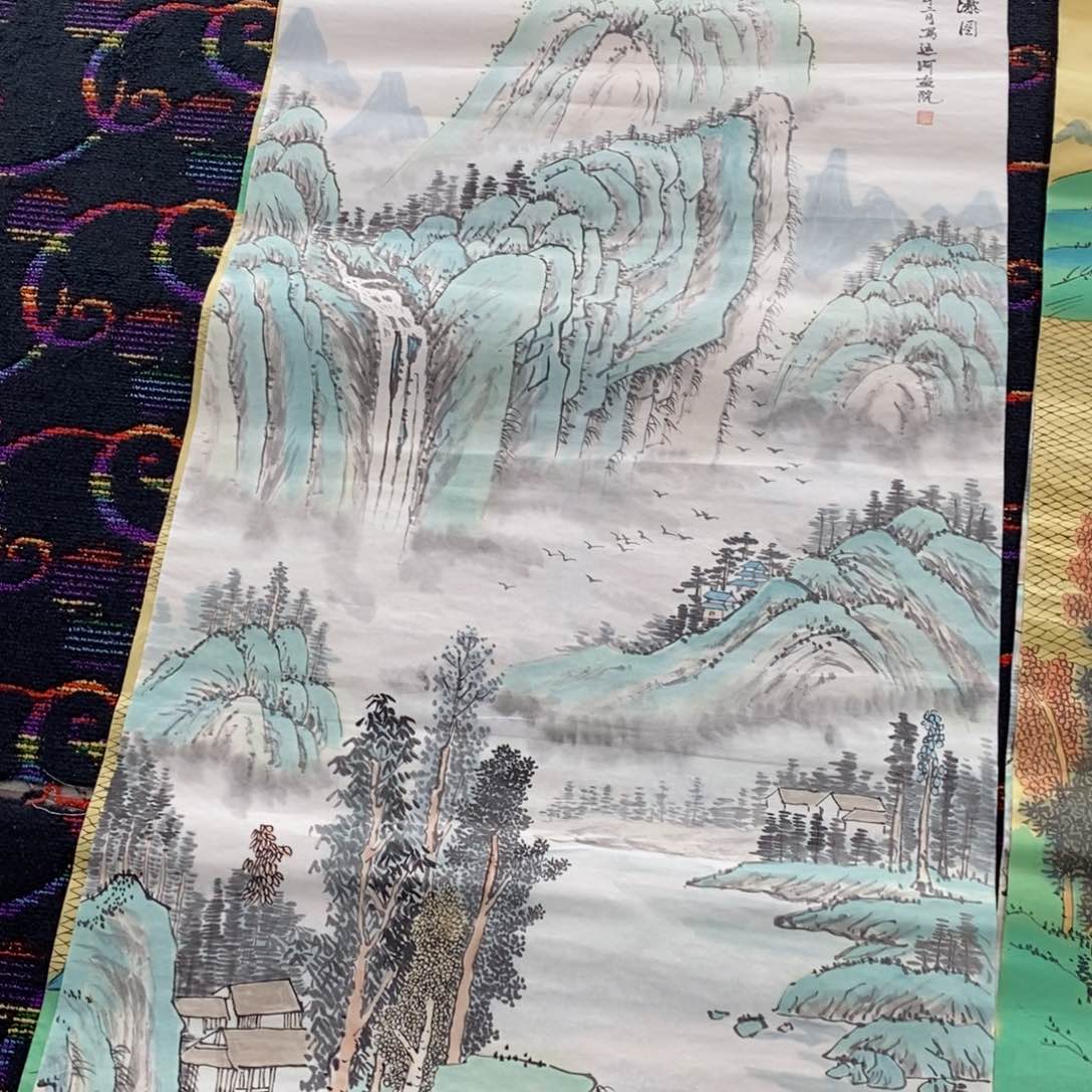 国画国画山水138*68周凤元 琪