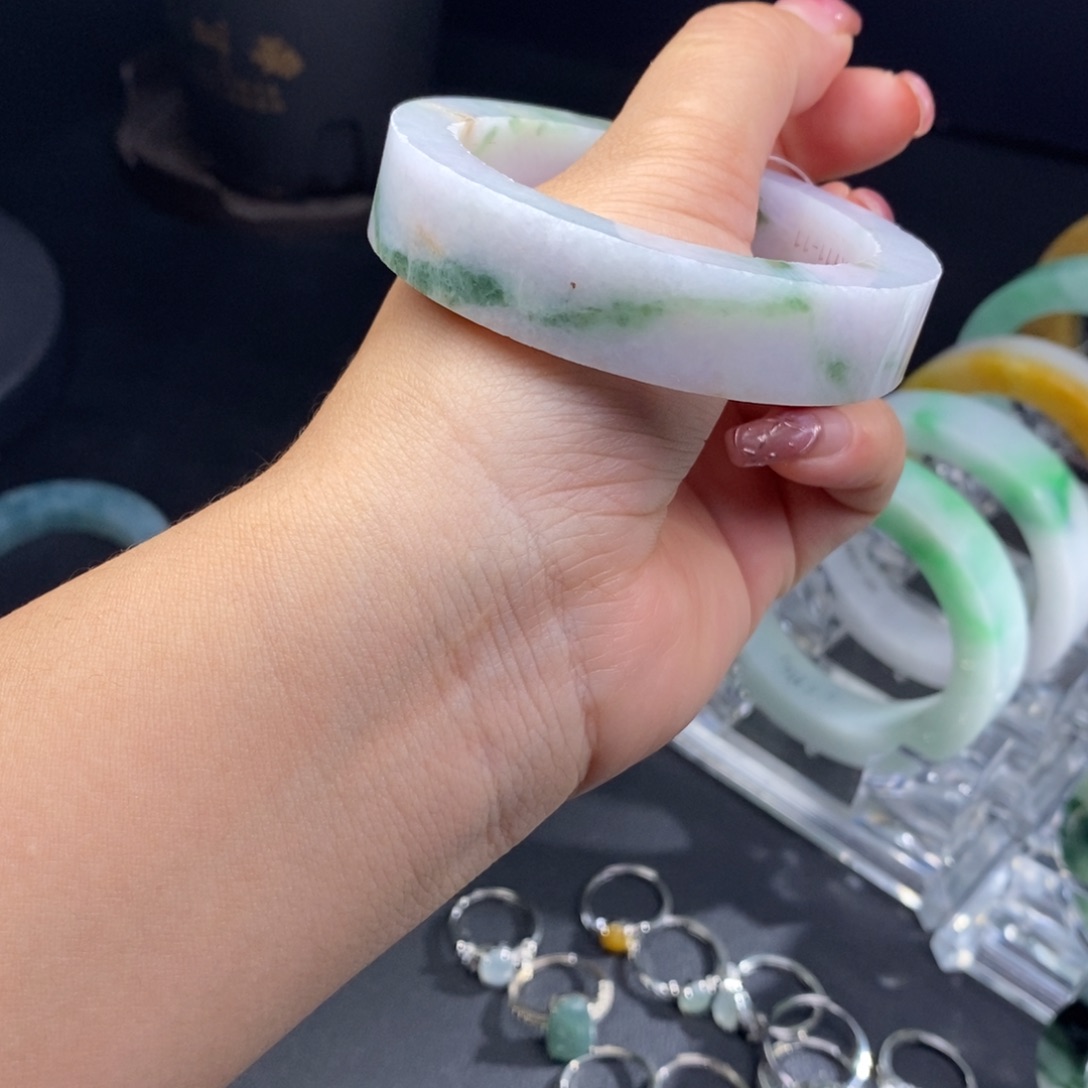 定制翡翠未镶嵌翡翠手镯54-56