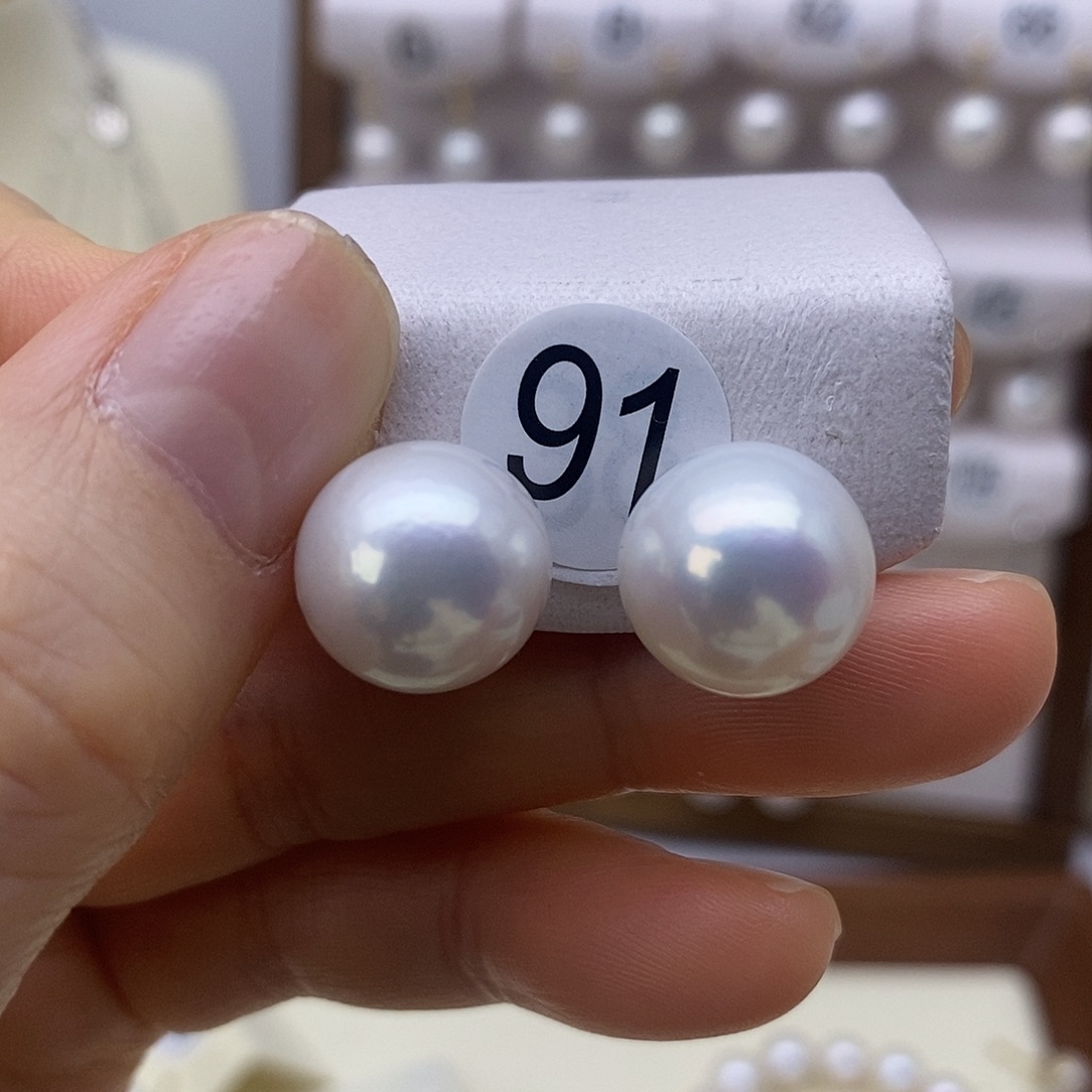 银S925镶嵌淡水珍珠耳饰