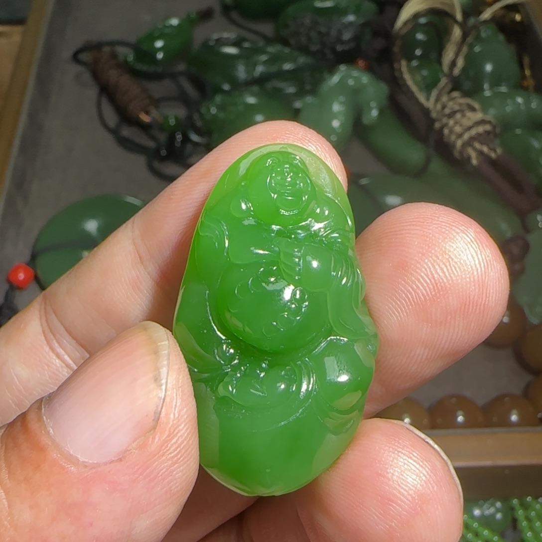 平***福和田玉（碧玉）未镶嵌挂件