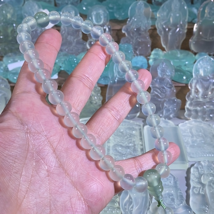 蛇纹石玉手串未镶嵌藤***子手串