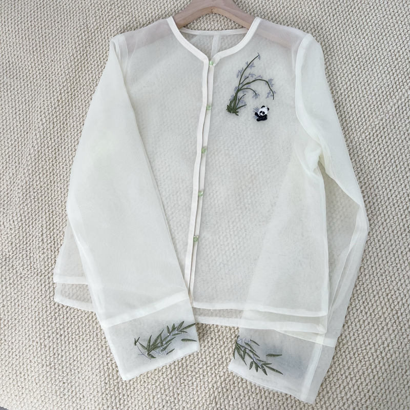 【熊猫竹影】新中式夏季薄款清凉中长款盘扣无袖温婉气质国风马甲