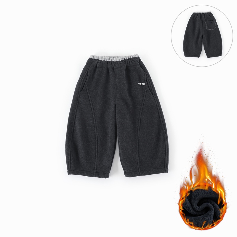 【薄绒】儿童加绒休闲裤冬季新款男韩版拼色字母保暖裤子CK414