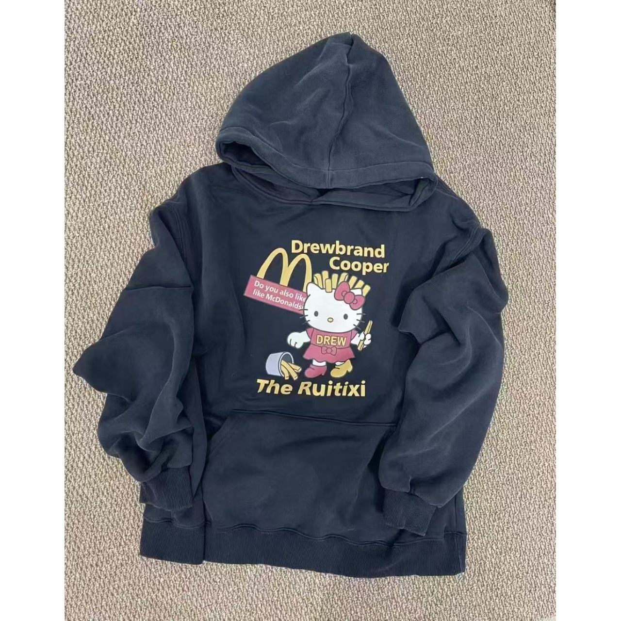 【主播推荐】女士大M薯条KT加绒帽衫657H-7