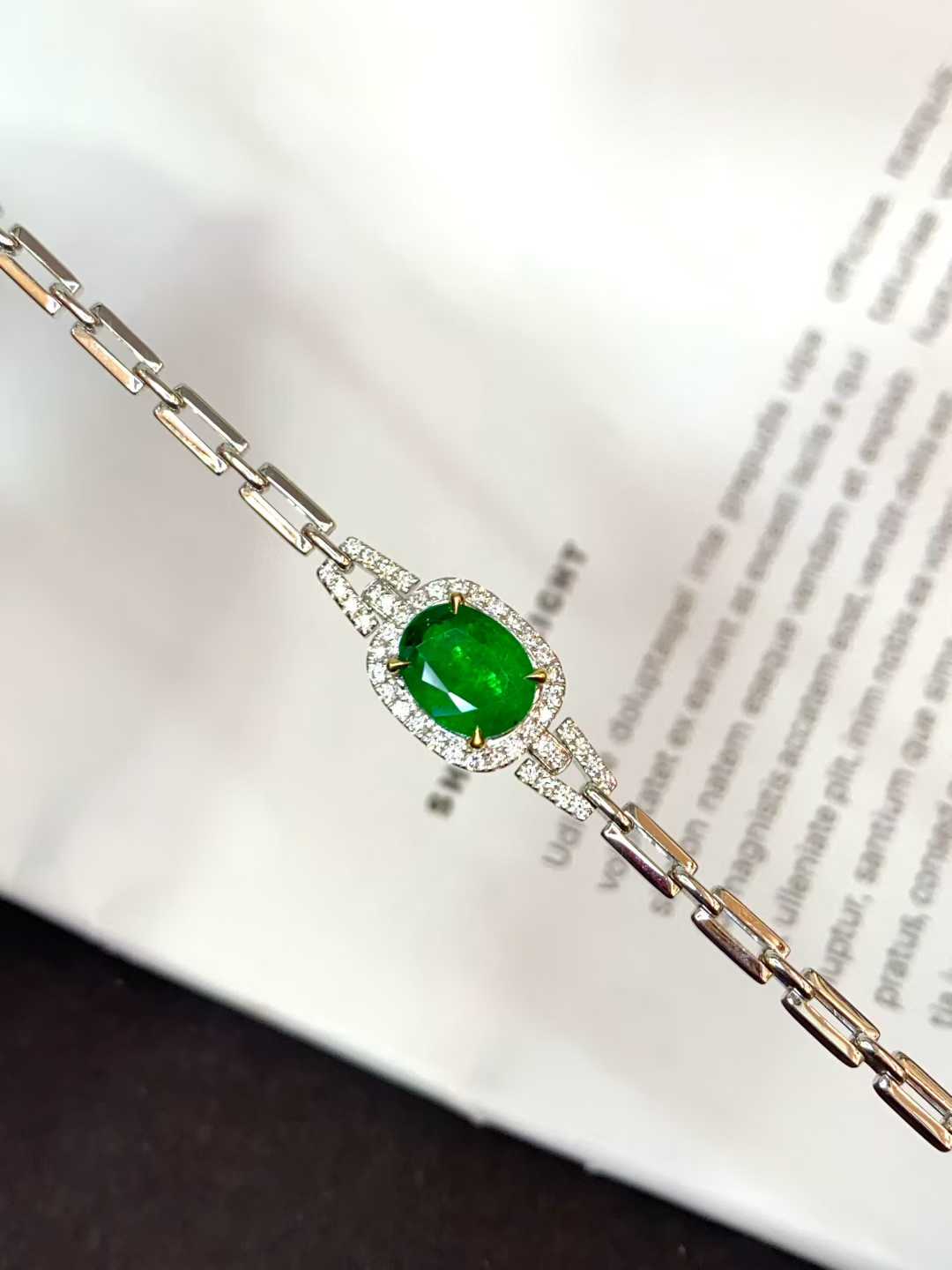 18K金祖母绿手链，主石：2.38克拉，-bl322222