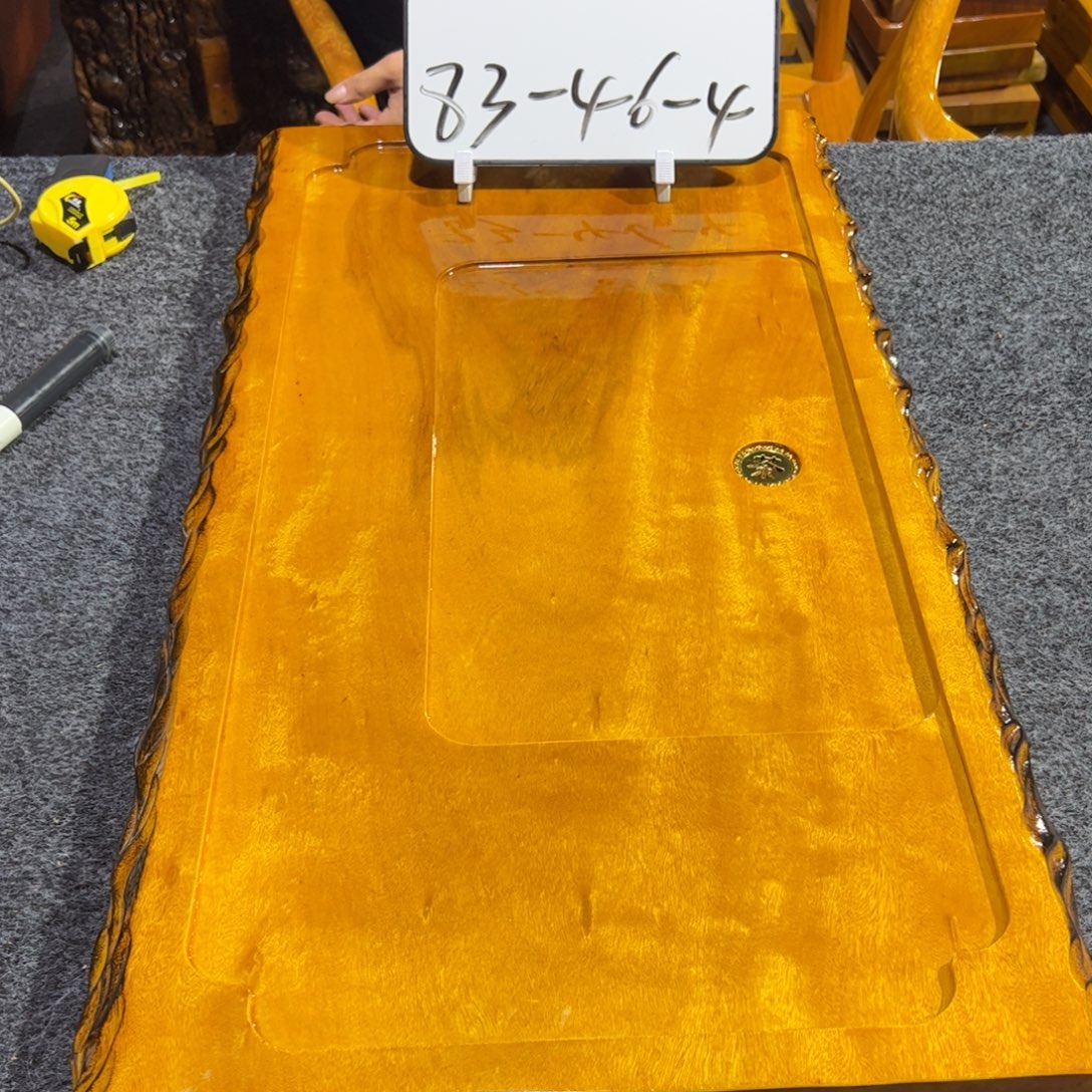 白***涛缅甸大叶金丝楠实木茶盘