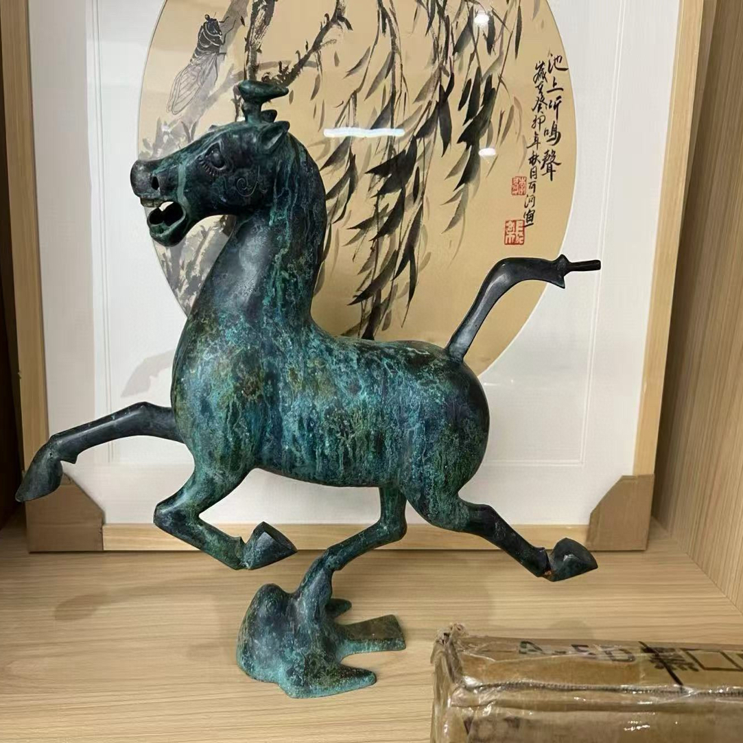 复古，铜奔马，马踏飞燕，甘肃博，东汉时期纯铜摆件