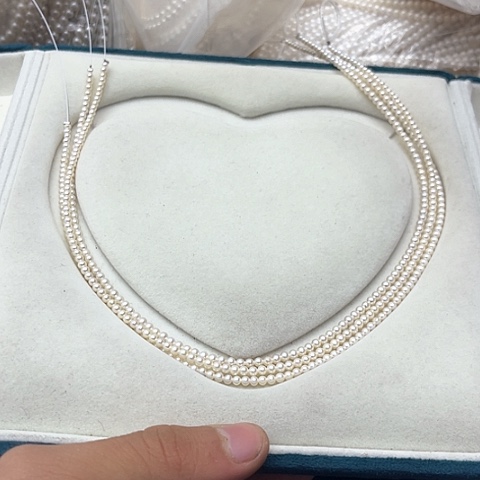 淡水珍珠珍珠项链银S925镶嵌20