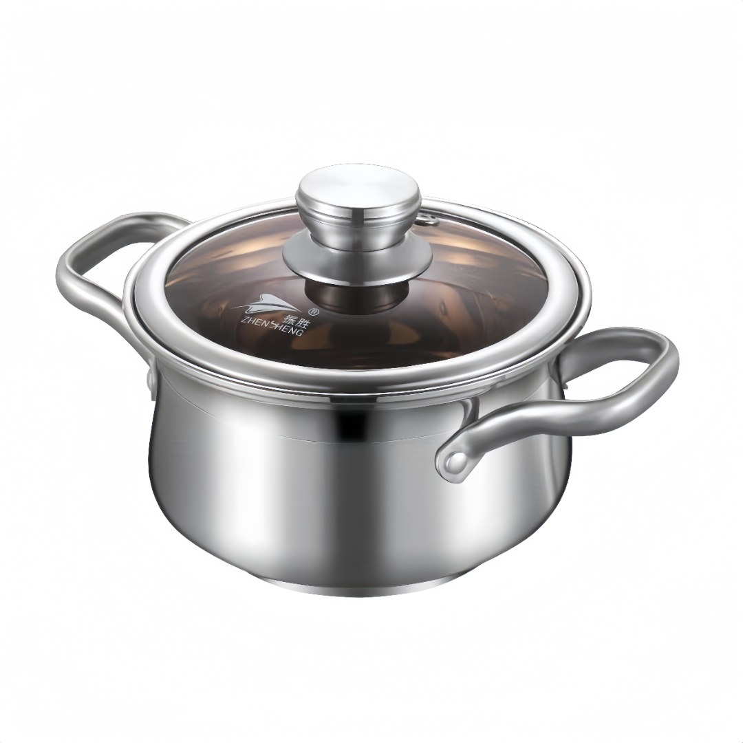 汤锅304不锈钢美康赫加厚家用22cm一体成型煮锅粥面奶锅