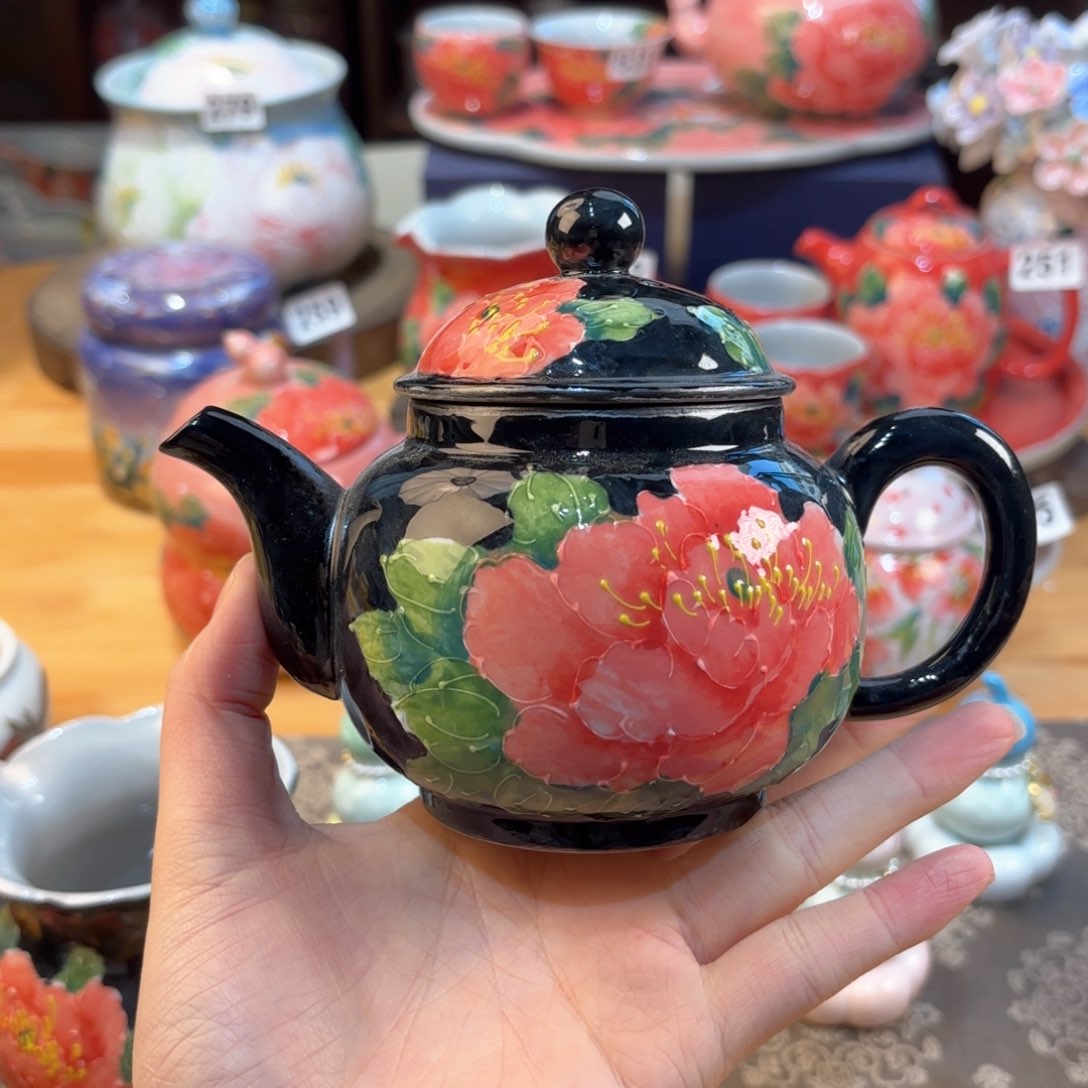 景德镇手绘高温釉下彩陶瓷茶具