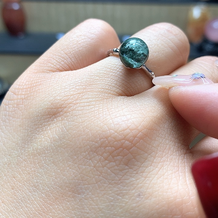 水晶水晶戒指银S925镶嵌