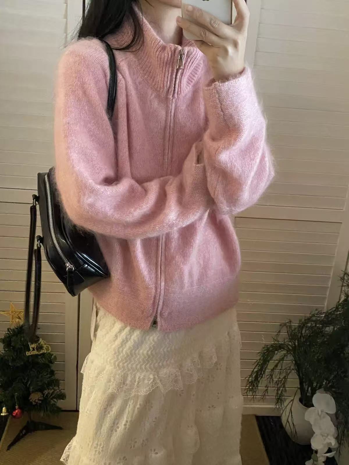 【鑫绒毛衣】套头开衫连帽衫立领毛针织衫老钱风纯欲毛衣Y999-A261