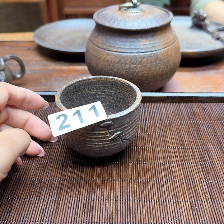 纯手工制作粗陶茶具