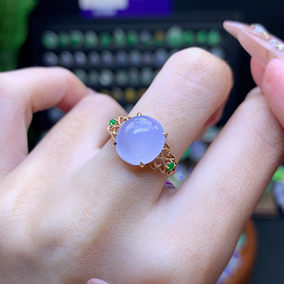 翡翠颈饰18K金镶嵌 天然