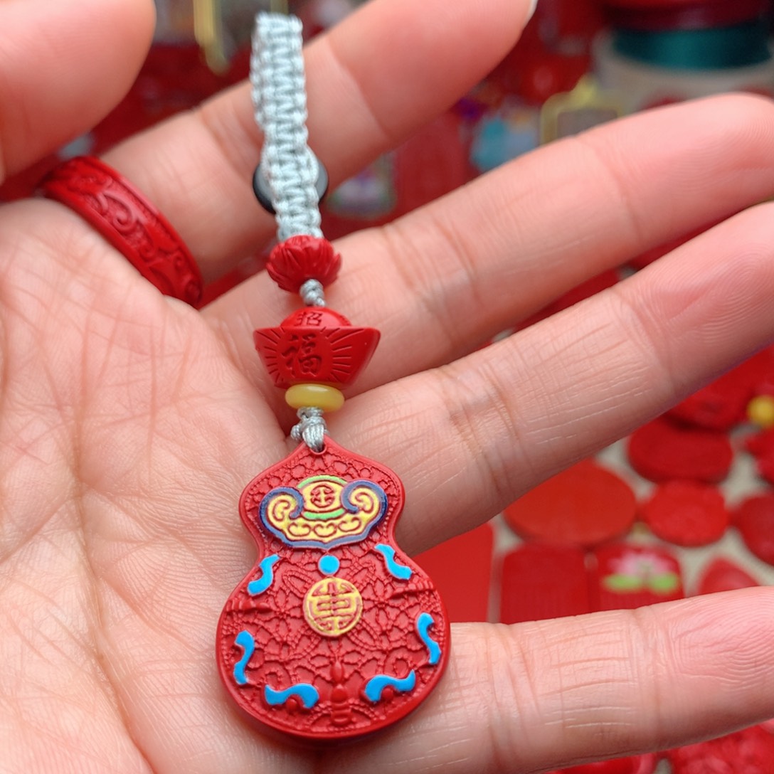 天然辰砂工艺品朱砂钥匙扣