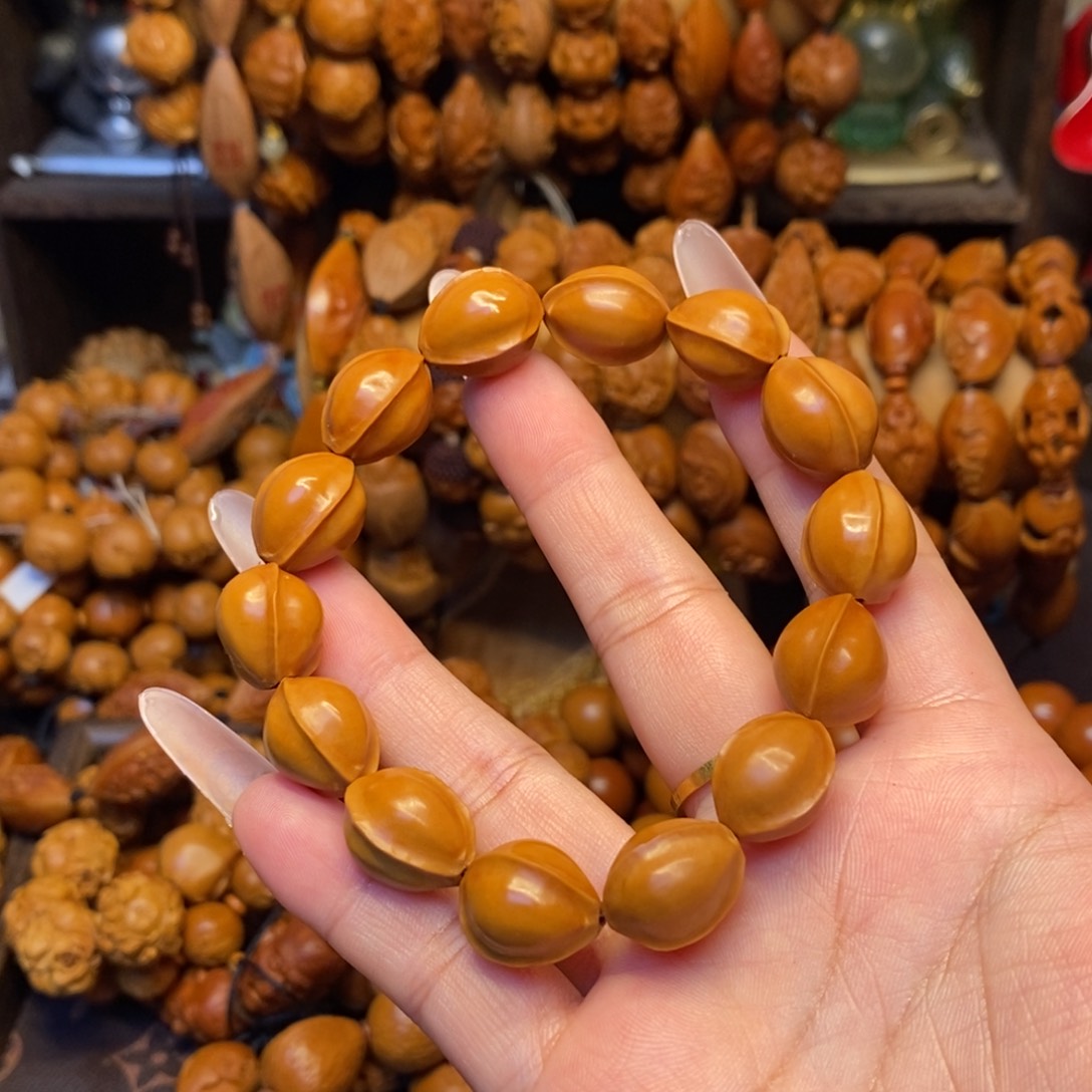 橄榄核手串/手链手工打磨小鲨鱼背