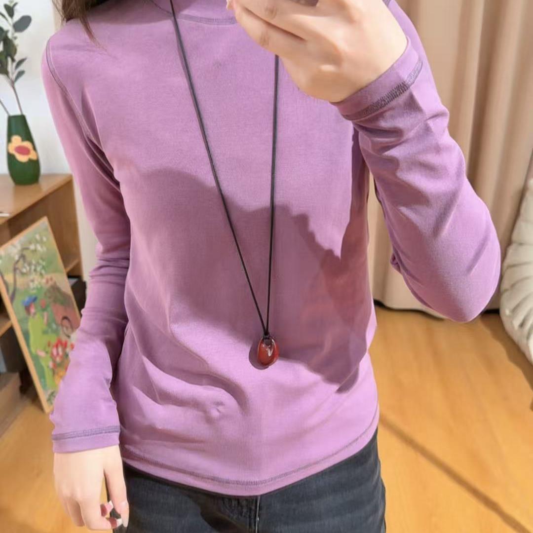 85489余小鱼【七彩打底】七色净版圆领韩系百搭休闲打底长袖女装