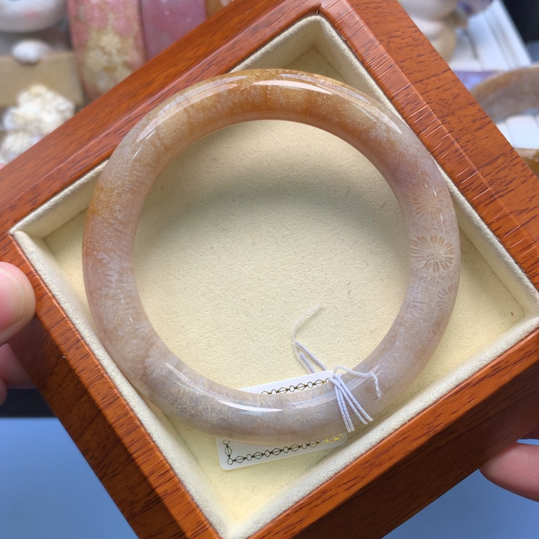 硅化珊瑚（珊瑚玉）手镯未镶嵌56.8口