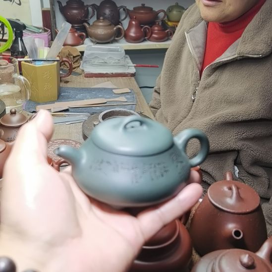 紫砂茶壶喜****辫老绿泥，汉棠石瓢壶，180CC容量