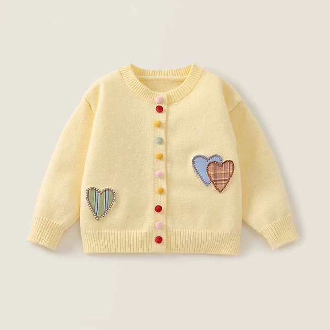 女童毛衣开衫秋季2025新款彩扣洋气女宝宝针织上衣春秋儿童外套