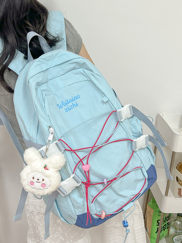日系 ins风双肩包女初中女生高中学生书包大容量旅游户外登山背包