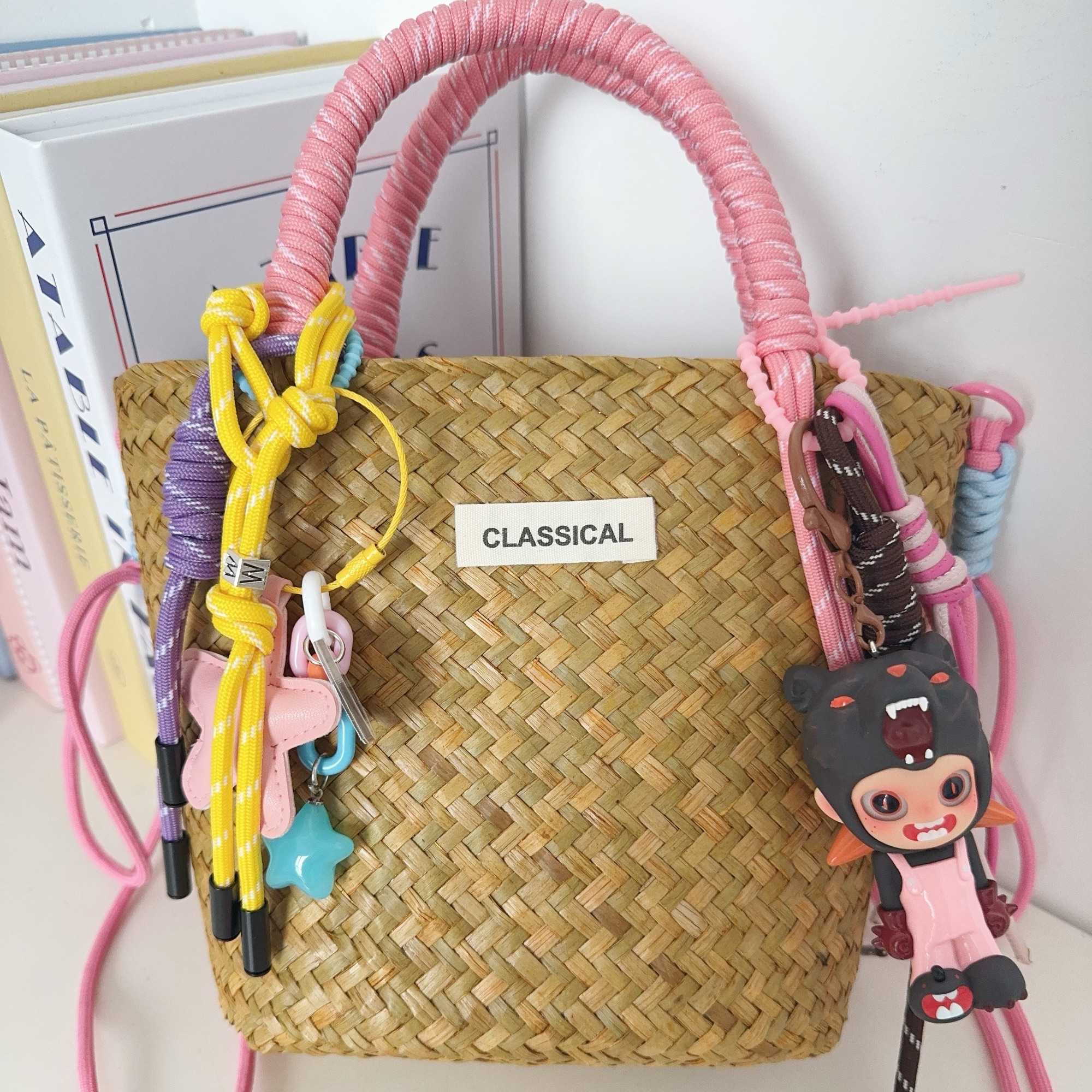 原创设计师潮玩娃包 夏天竹编百搭潮玩百搭手拿斜挎女士包包