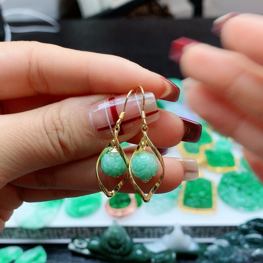 【闪购商品】翡翠耳饰银S925镶嵌，