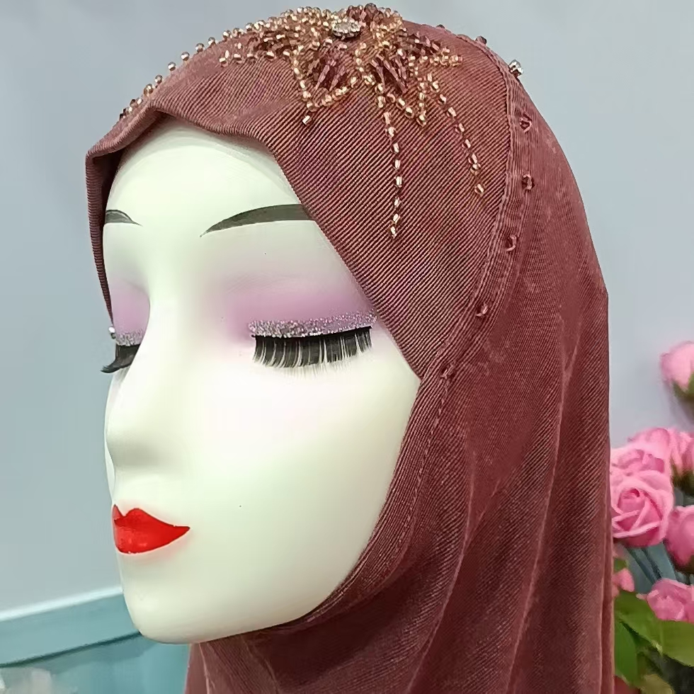 功做夏季套头软料盖头头巾重工女士针织百搭时尚包头新款2025