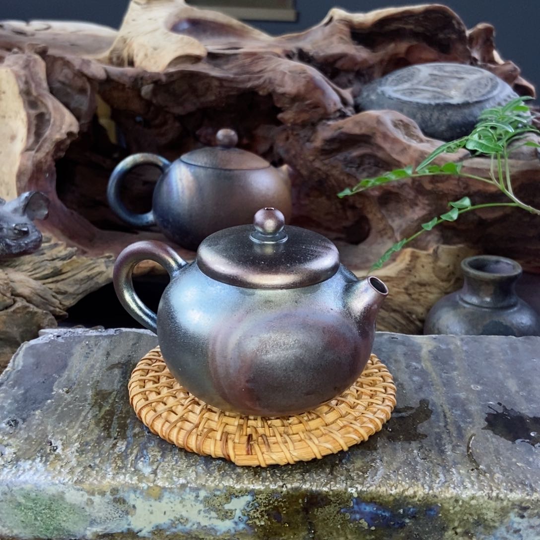 飘**绿建水紫陶柴烧茶具