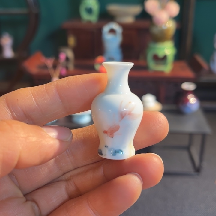 摆件微陶老王迷你花瓶