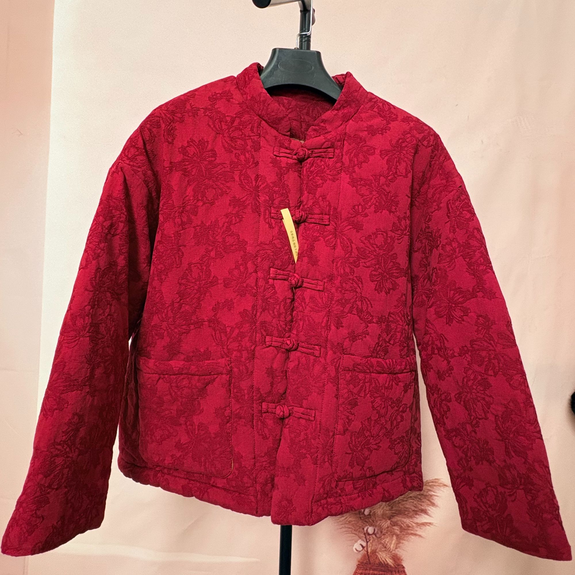 中国风新中式女式精品马甲时尚复古棉服冬季红色棉衣【锦绣·】