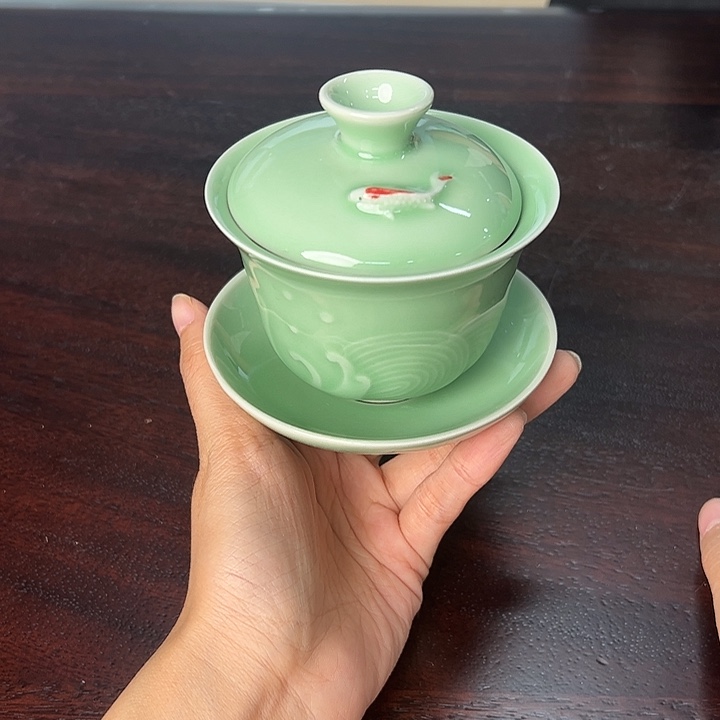 龙泉云间青瓷小米茶器