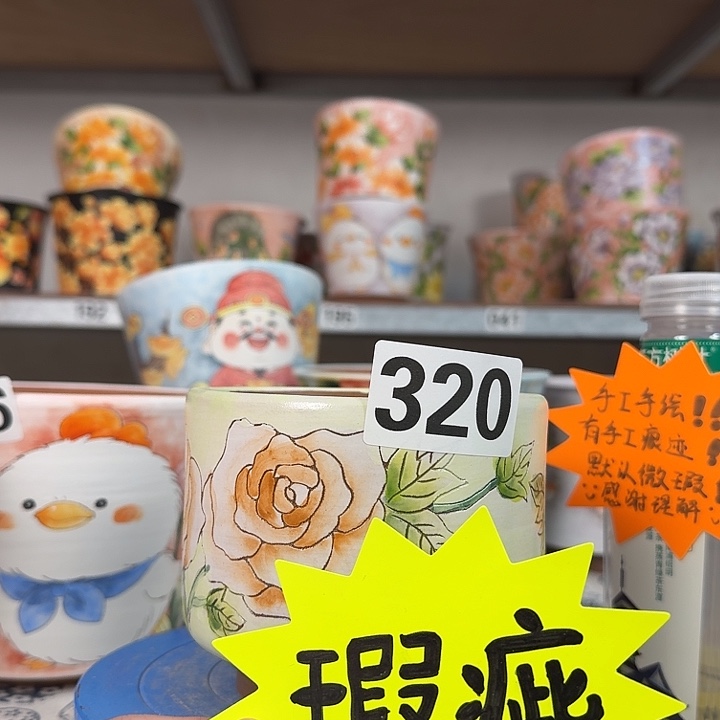 世***大景德镇手绘多肉花盆