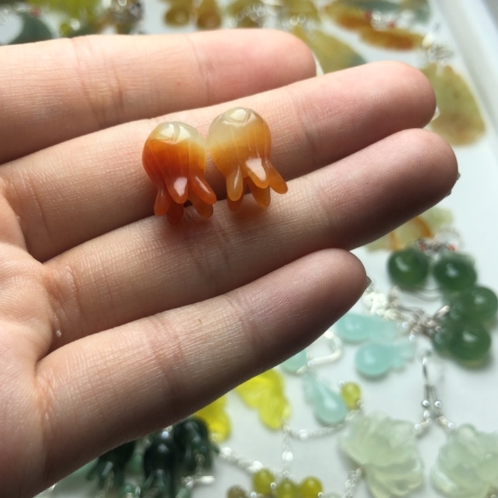 蛇纹石玉耳饰合金淘**记